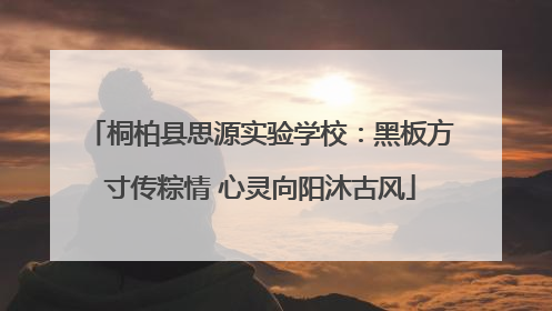 桐柏县思源实验学校：黑板方寸传粽情 心灵向阳沐古风