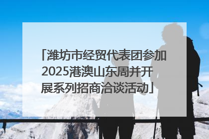 潍坊市经贸代表团参加2025港澳山东周并开展系列招商洽谈活动