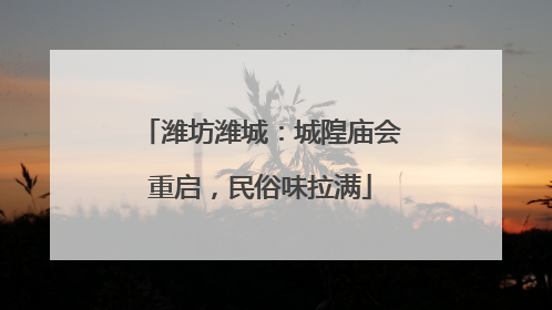 潍坊潍城：城隍庙会重启，民俗味拉满