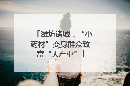 潍坊诸城：“小药材”变身群众致富“大产业”