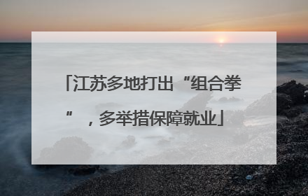 江苏多地打出“组合拳”，多举措保障就业