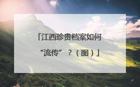 江西珍贵档案如何“流传”？（图）