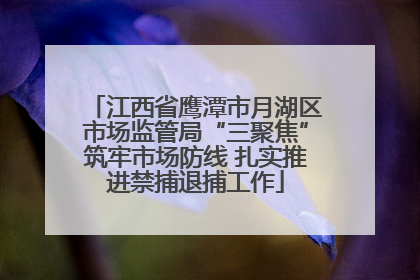 江西省鹰潭市月湖区市场监管局“三聚焦”筑牢市场防线 扎实推进禁捕退捕工作