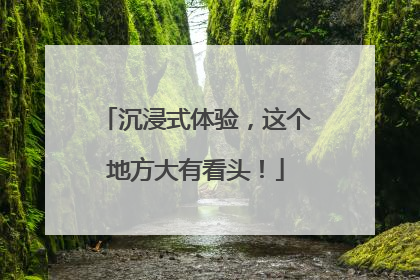 沉浸式体验，这个地方大有看头！