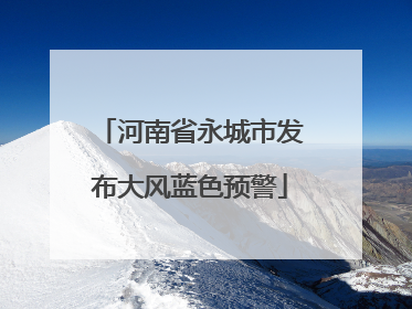 河南省永城市发布大风蓝色预警