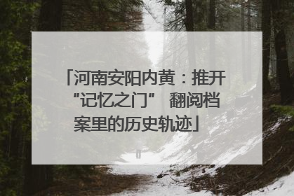 河南安阳内黄：推开“记忆之门” 翻阅档案里的历史轨迹