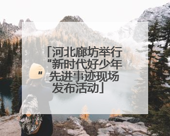 河北廊坊举行“新时代好少年”先进事迹现场发布活动