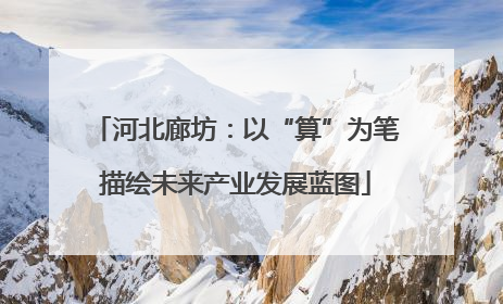 河北廊坊：以“算”为笔描绘未来产业发展蓝图