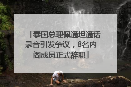 泰国总理佩通坦通话录音引发争议，8名内阁成员正式辞职