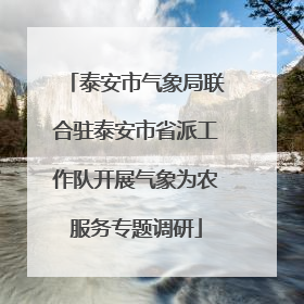 泰安市气象局联合驻泰安市省派工作队开展气象为农服务专题调研