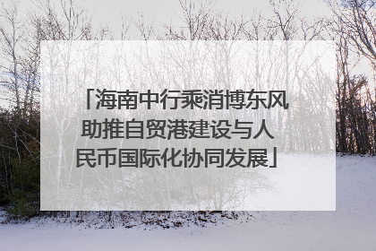 海南中行乘消博东风 助推自贸港建设与人民币国际化协同发展