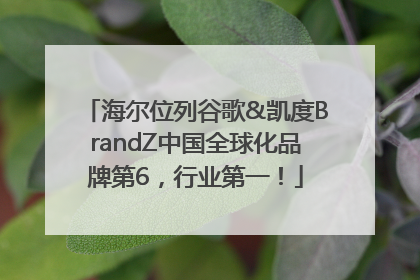海尔位列谷歌&凯度BrandZ中国全球化品牌第6，行业第一！