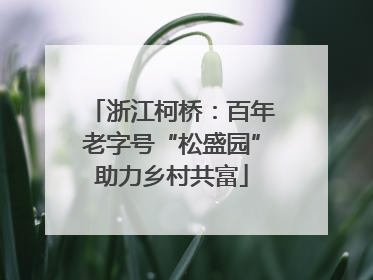 浙江柯桥：百年老字号“松盛园”助力乡村共富