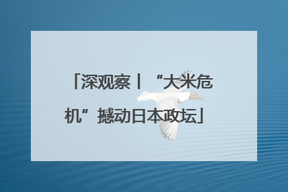 深观察丨“大米危机”撼动日本政坛