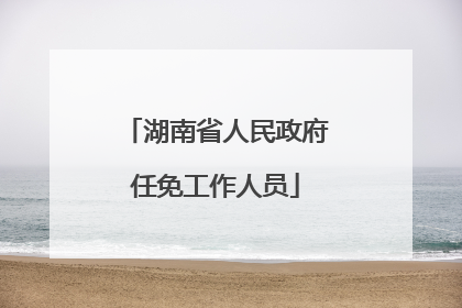 湖南省人民政府任免工作人员