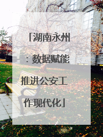 湖南永州：数据赋能推进公安工作现代化