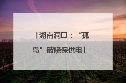 湖南洞口：“孤岛”破晓保供电