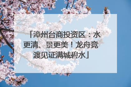 漳州台商投资区：水更清、景更美！龙舟竞渡见证满城碧水