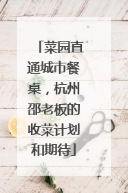 菜园直通城市餐桌，杭州邵老板的收菜计划和期待
