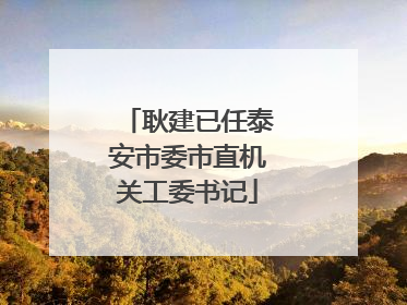 耿建已任泰安市委市直机关工委书记