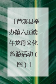 芦溪县举办第六届端午龙舟文化旅游活动（图）