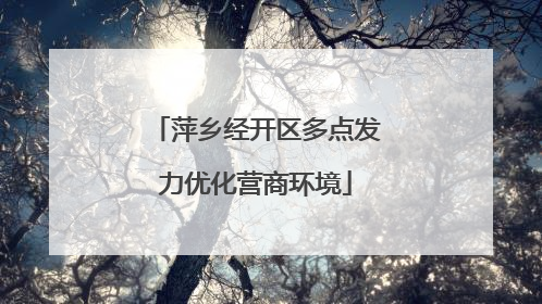 萍乡经开区多点发力优化营商环境