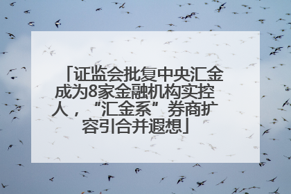 证监会批复中央汇金成为8家金融机构实控人，“汇金系”券商扩容引合并遐想