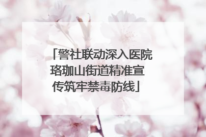 警社联动深入医院 珞珈山街道精准宣传筑牢禁毒防线