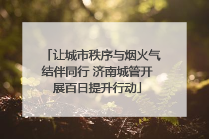 让城市秩序与烟火气结伴同行 济南城管开展百日提升行动