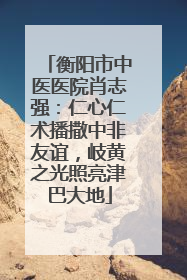 衡阳市中医医院肖志强：仁心仁术播撒中非友谊，岐黄之光照亮津巴大地