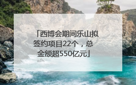 西博会期间乐山拟签约项目22个，总金额超550亿元