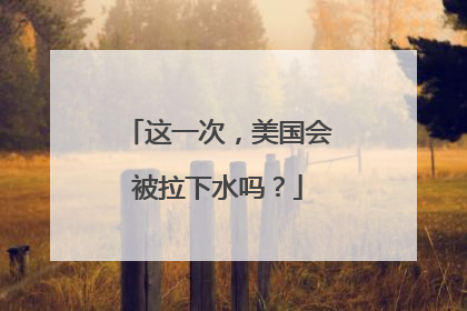 这一次，美国会被拉下水吗？