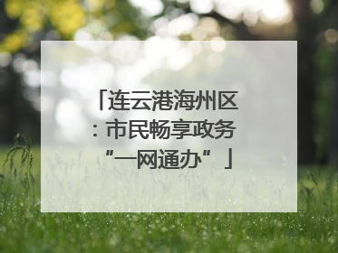 连云港海州区：市民畅享政务“一网通办”