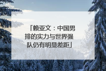 赖亚文：中国男排的实力与世界强队仍有明显差距