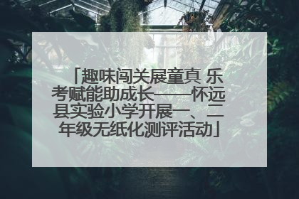 趣味闯关展童真 乐考赋能助成长——怀远县实验小学开展一、二年级无纸化测评活动