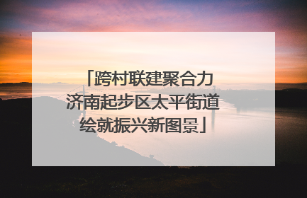跨村联建聚合力 济南起步区太平街道绘就振兴新图景