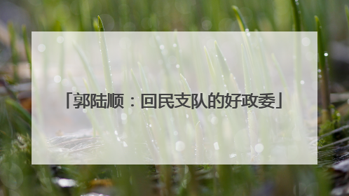 郭陆顺：回民支队的好政委