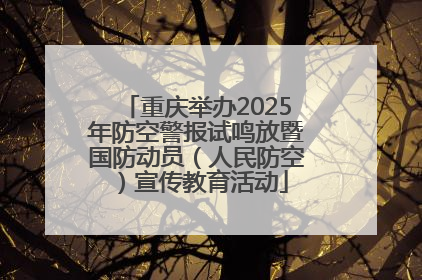 重庆举办2025年防空警报试鸣放暨国防动员（人民防空）宣传教育活动
