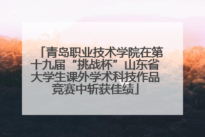 青岛职业技术学院在第十九届“挑战杯”山东省大学生课外学术科技作品竞赛中斩获佳绩