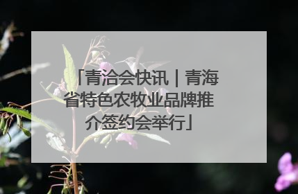 青洽会快讯｜青海省特色农牧业品牌推介签约会举行