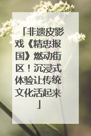 非遗皮影戏《精忠报国》燃动街区！沉浸式体验让传统文化活起来