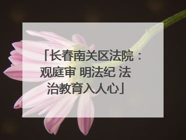 长春南关区法院：观庭审 明法纪 法治教育入人心