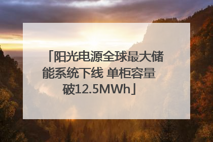 阳光电源全球最大储能系统下线 单柜容量破12.5MWh