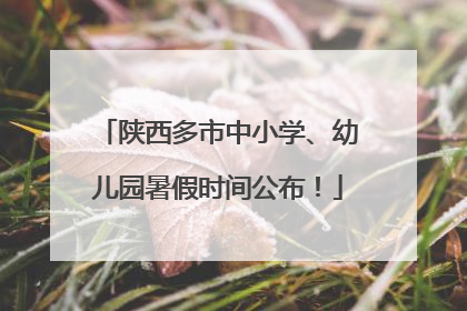 陕西多市中小学、幼儿园暑假时间公布！