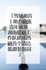 雪域湘音丨助力藏族青年就业 湖南援藏工作队建成西藏首个清洁能源装备园