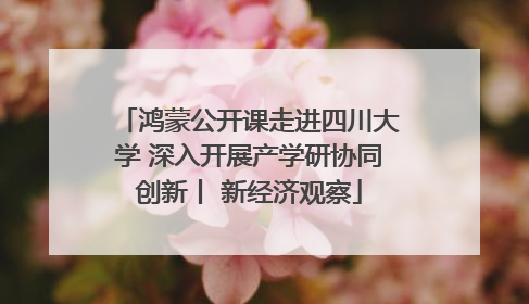 鸿蒙公开课走进四川大学 深入开展产学研协同创新丨 新经济观察