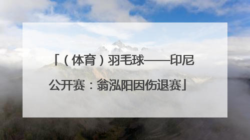 （体育）羽毛球——印尼公开赛：翁泓阳因伤退赛