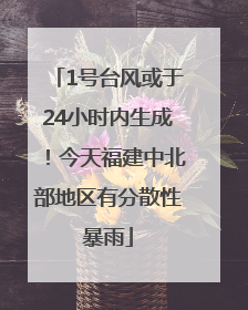 1号台风或于24小时内生成！今天福建中北部地区有分散性暴雨