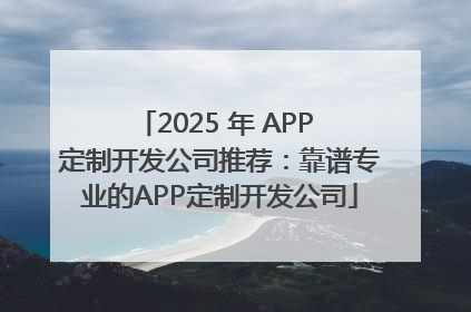 2025 年 APP 定制开发公司推荐：靠谱专业的APP定制开发公司