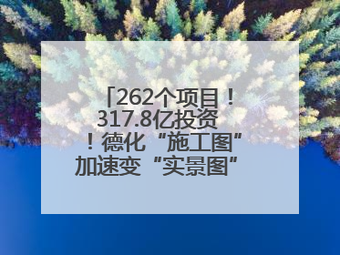 262个项目！317.8亿投资！德化“施工图”加速变“实景图”，现场燃爆了！
